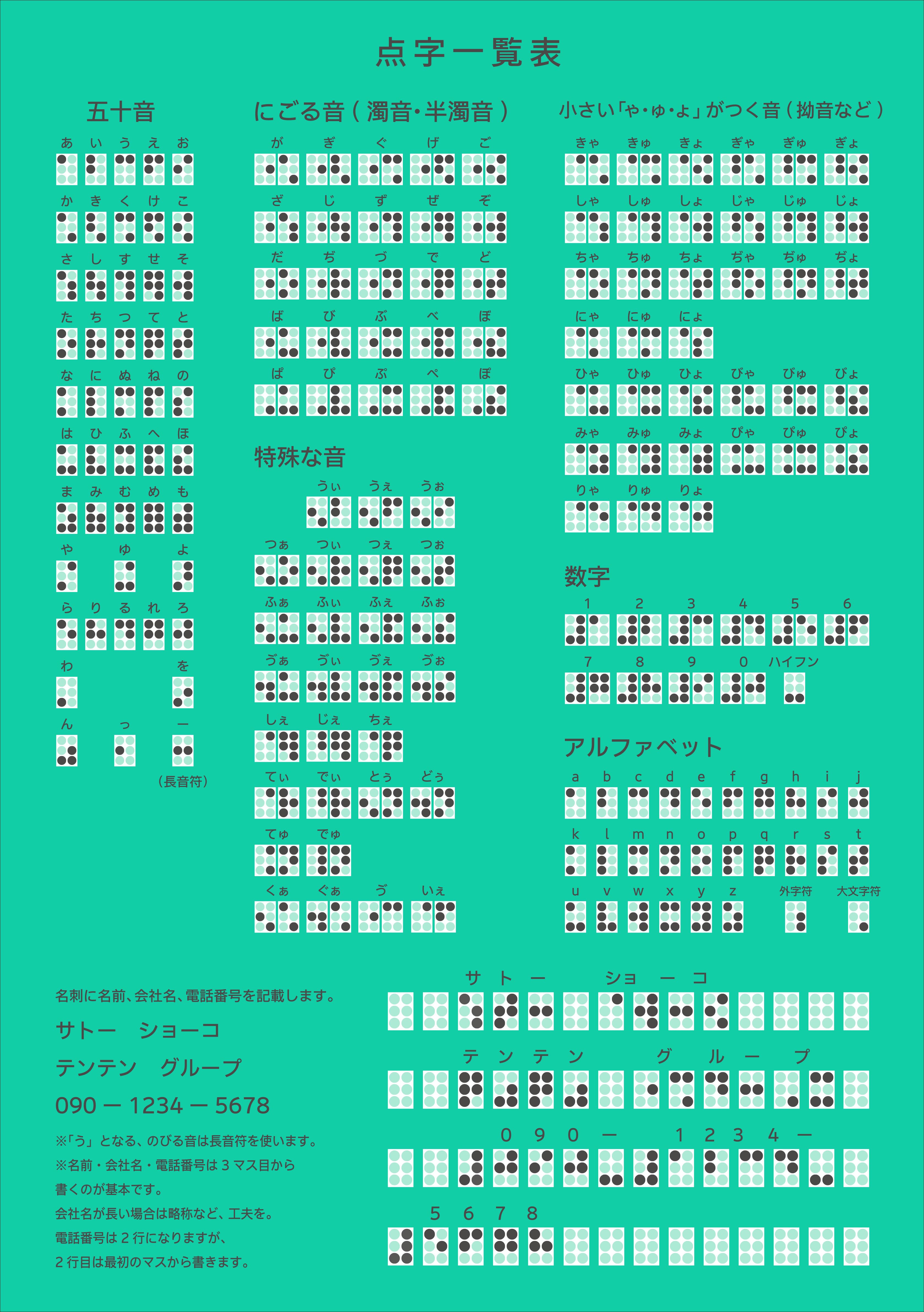 点字一覧表
